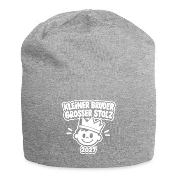 Kleiner Bruder Grosser Stolz 2027 – Geschwister - Jersey-Beanie - Grau meliert - Vorne