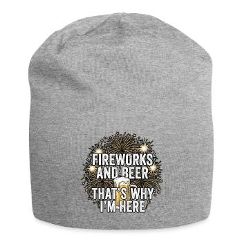 Fireworks Pyro And Beer - Jersey Beanie - heather grey - Front