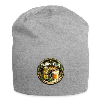 Tankstelle Bier Vintage Badge - Jersey-Beanie - Grau meliert - Vorne
