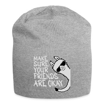Make Sure Your Friends Are Okay Lama Sonnenbrille - Jersey-Beanie - Grau meliert - Vorne