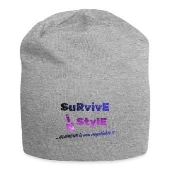 Survive in Style | Glamour Is Non-Negotiable - Jersey Beanie - heather grey - Front