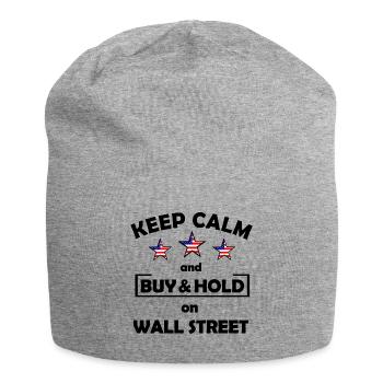 Three stars with US flag Wall Street - Jersey Beanie - heather grey - Front