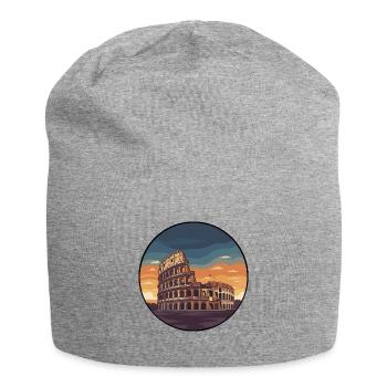 Rome Colosseum Sunset Circular Sticker - Jersey Beanie - heather grey - Front