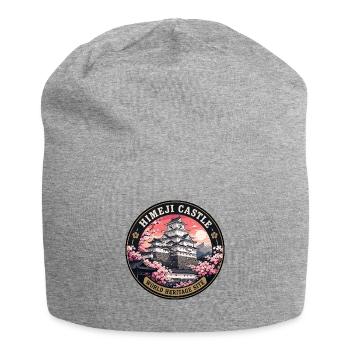 Himeji Castle Japan Vintage Travel Badge - Jersey Beanie - heather grey - Front