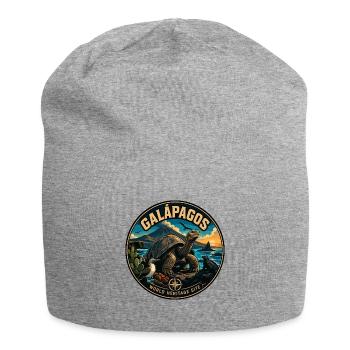 Galapagos Islands Vintage Wildlife Badge - Jersey Beanie - heather grey - Front