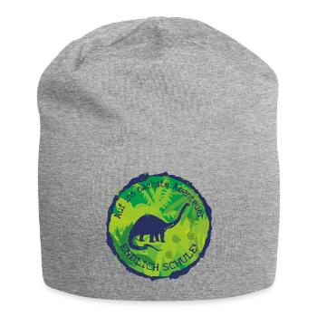 Dino Brachiosaurus Adventure Finally School - Jersey Beanie - heather grey - Front