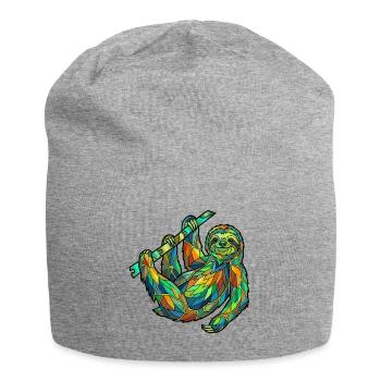 Geometric Sloth - Jersey Beanie - heather grey - Front