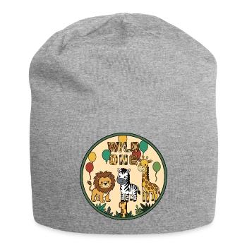 WILD ONE Animal Joy Circle Badge - Jersey Beanie - heather grey - Front