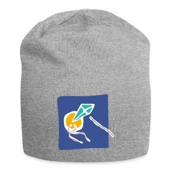 Kite in the Sky – Minimalist Art - Jersey Beanie - heather grey - Front