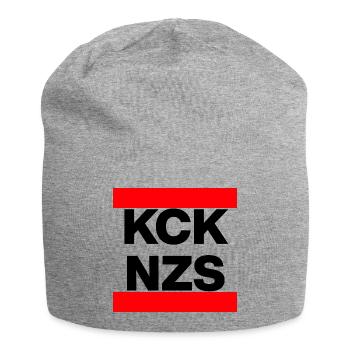KCK NZS! STATEMENT AGAINST NEO-NAZIS, NEVER AGAIN - Jersey Beanie - heather grey - Front