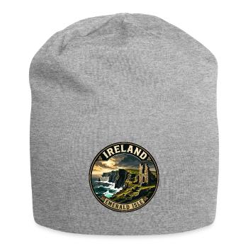 Ireland Emerald Isle Vintage Travel Badge - Jersey Beanie - heather grey - Front