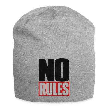 No Rules – Brutalist Typography Statement - Jersey Beanie - heather grey - Front