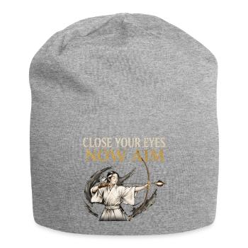 Close Your Eyes Now Aim Archery Zen Samurai Shirt - Jersey Beanie - heather grey - Front
