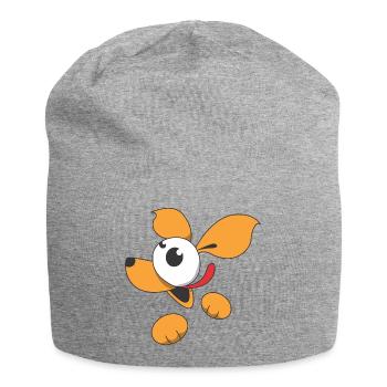Süßer Comic Hund - Jersey-Beanie - Grau meliert - Vorne