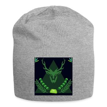 Forest spirit deer in triangle - Jersey Beanie - heather grey - Front