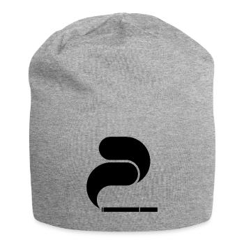 Cigarette noire – Illustration graphique - Bonnet en jersey - gris chiné - Devant
