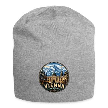 Retro Vienna Austria Vintage Travel Badge Sticker - Jersey Beanie - heather grey - Front