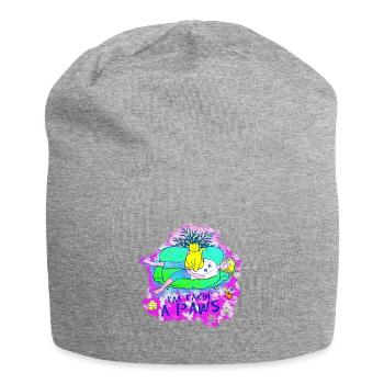 I'm taking a Paws: Cat making biscuits - Jersey Beanie - heather grey - Front
