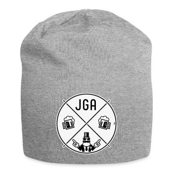 Bachelor Party Groom Hand Signal Beer Circle Symbol NEG 2C - Jersey Beanie - heather grey - Front