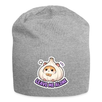 Leave Me Alone Cute Garlic Hamster Meme - Jersey Beanie - heather grey - Front