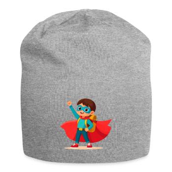 Superhero for school enrollment – Back to school with a satchel - Jersey Beanie - heather grey - Front
