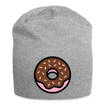 Donut Chocolate Sprinkles Icon - Jersey Beanie - heather grey - Front