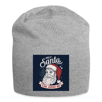 only Santa can judge me - Jersey Beanie - heather grey - Front