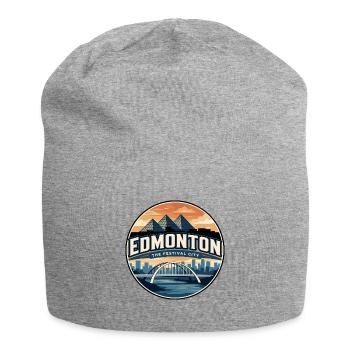 Retro Edmonton Walterdale Bridge Badge - Jersey Beanie - heather grey - Front
