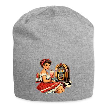 Pin-up de diner des années 50 : style rétro rockabilly - Bonnet en jersey - gris chiné - Devant
