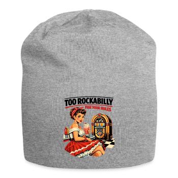 Too Rockabilly For Your Rules: 50s Diner PinUp - Jersey Beanie - heather grey - Front