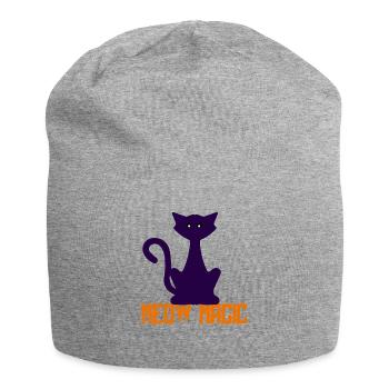 Meow Magic Cat Silhouette - Jersey Beanie - heather grey - Front