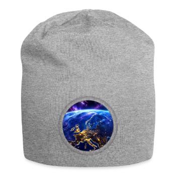 Earth from space with neon ring - Jersey Beanie - heather grey - Front