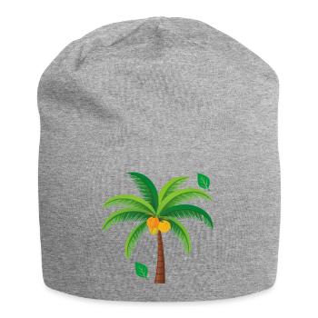 Tropical Palm Tree Colorful - Jersey Beanie - heather grey - Front