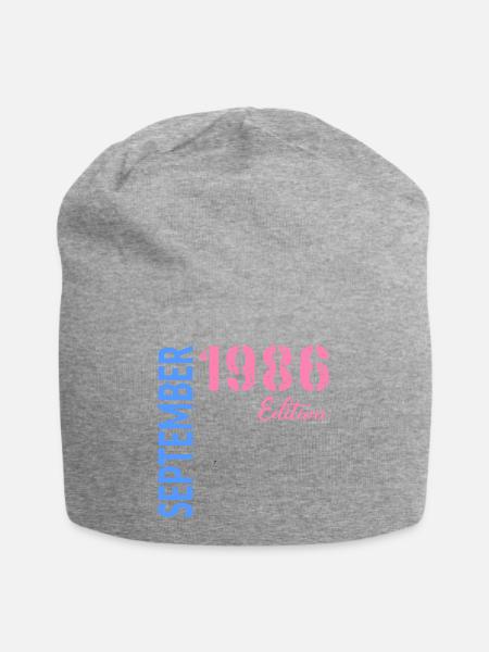 Anniversaire de septembre 1986 - Bonnet en jersey - gris chiné