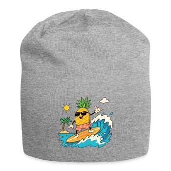 Surfing Pineapple Summer - Jersey Beanie - heather grey - Front