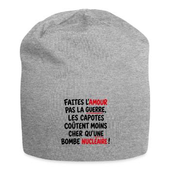 Faites l’amour, pas la guerre - Bonnet en jersey - gris chiné - Devant