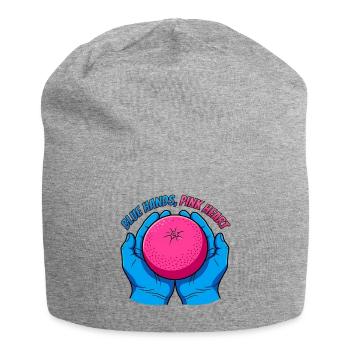 Blue Hands and Pink Fruit – Pop Art - Jersey Beanie - heather grey - Front