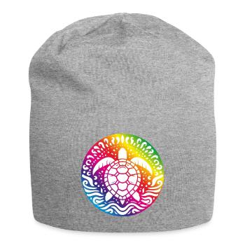 Rainbow Turtle Mandala Ocean Circle - Jersey Beanie - heather grey - Front