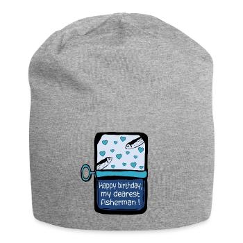 Birthday Fisherman Sardines - Jersey Beanie - heather grey - Front