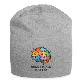 Colorful Puzzle Brain: Unique Minds - Jersey Beanie - heather grey - Front