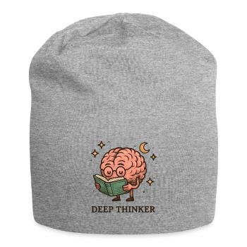 Deep thinker brain while reading - Jersey Beanie - heather grey - Front