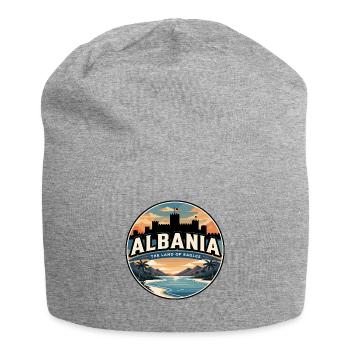 Retro Albania Ksamil Islands Badge - Jersey Beanie - heather grey - Front