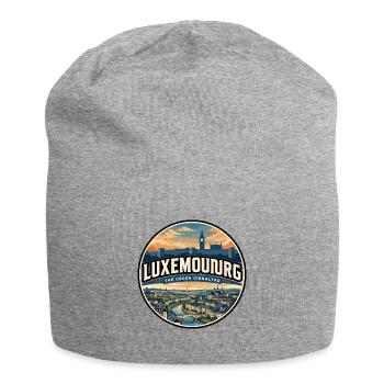 Retro Luxembourg Grund Valley Badge - Jersey Beanie - heather grey - Front
