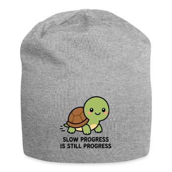 Slow Progress Is Still Progress Cute Kawaii Turtle - Jersey Beanie - heather grey - Front