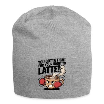 Fight for Your Right to Latte – Boxing Coffee Cup  - Jersey Beanie - heather grey - Front