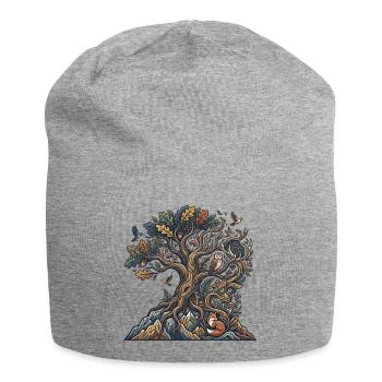Forest tree of the night creatures - Jersey Beanie - heather grey - Front