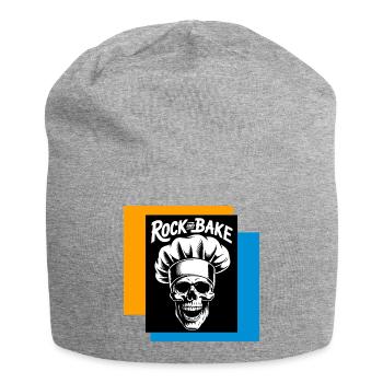 Rock and Bake Skull Cook - Jersey Beanie - heather grey - Front