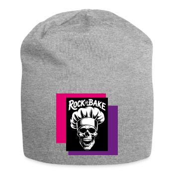 Rock and Bake Skull Chef - Jersey Beanie - heather grey - Front