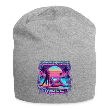 Synthwave Holiday Vibrations 80s - Jersey Beanie - heather grey - Front