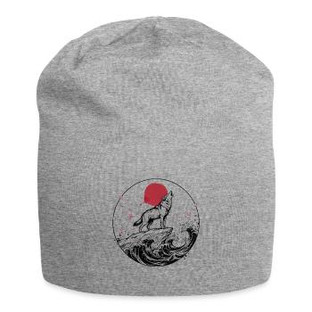 JAPANESE WOLF - Jersey Beanie - heather grey - Front